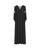 LONG DRESS WITH WIDE SLEEVES AND EMBROIDERY