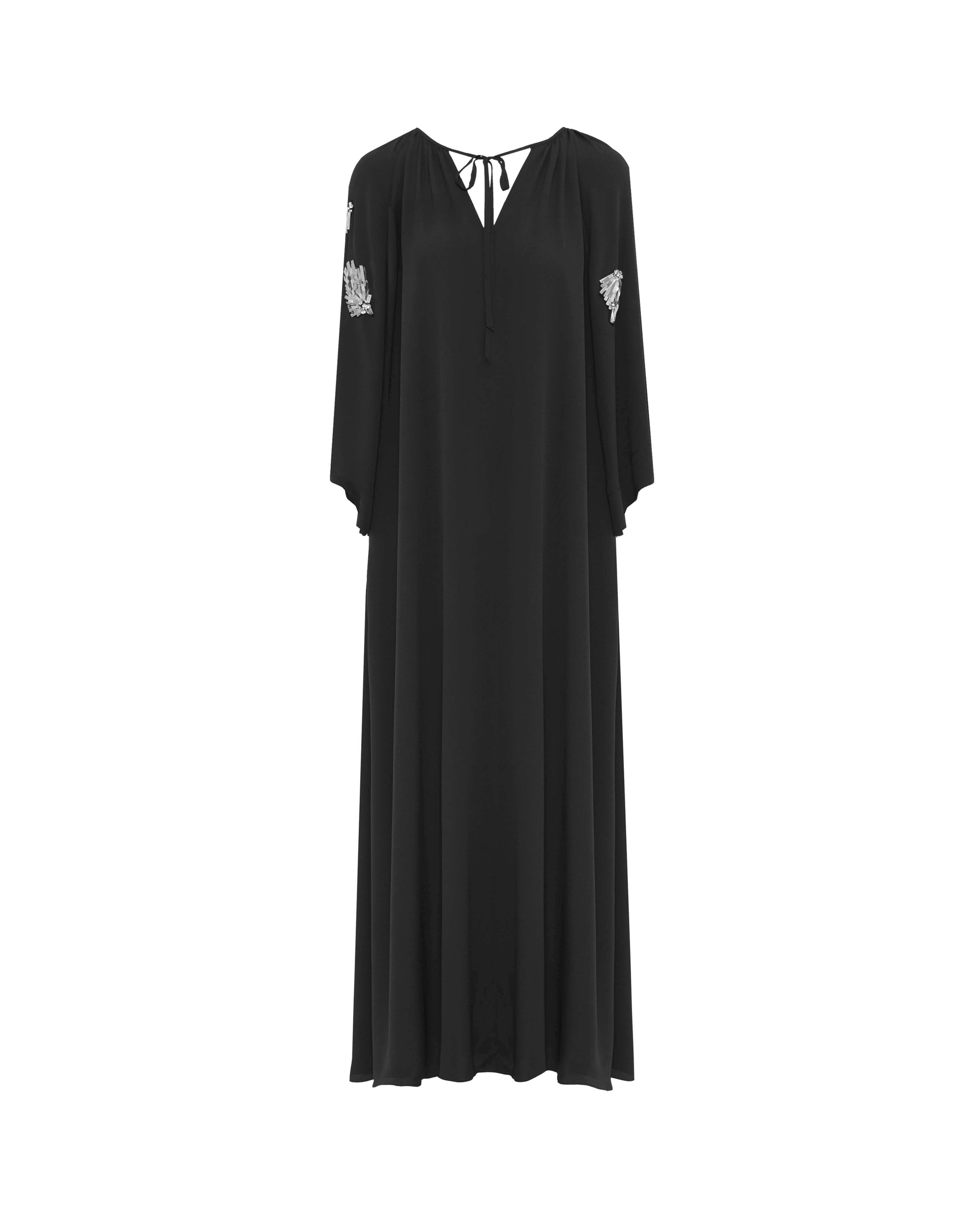 LONG DRESS WITH WIDE SLEEVES AND EMBROIDERY