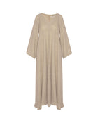 LONG DRESS WITH SIDE EMBROIDERY ON SLEEVES