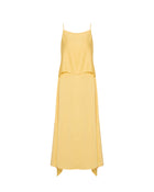 LONG DRESS WITH THIN STRAPS AND OVERLAPPING FRONT DETAIL