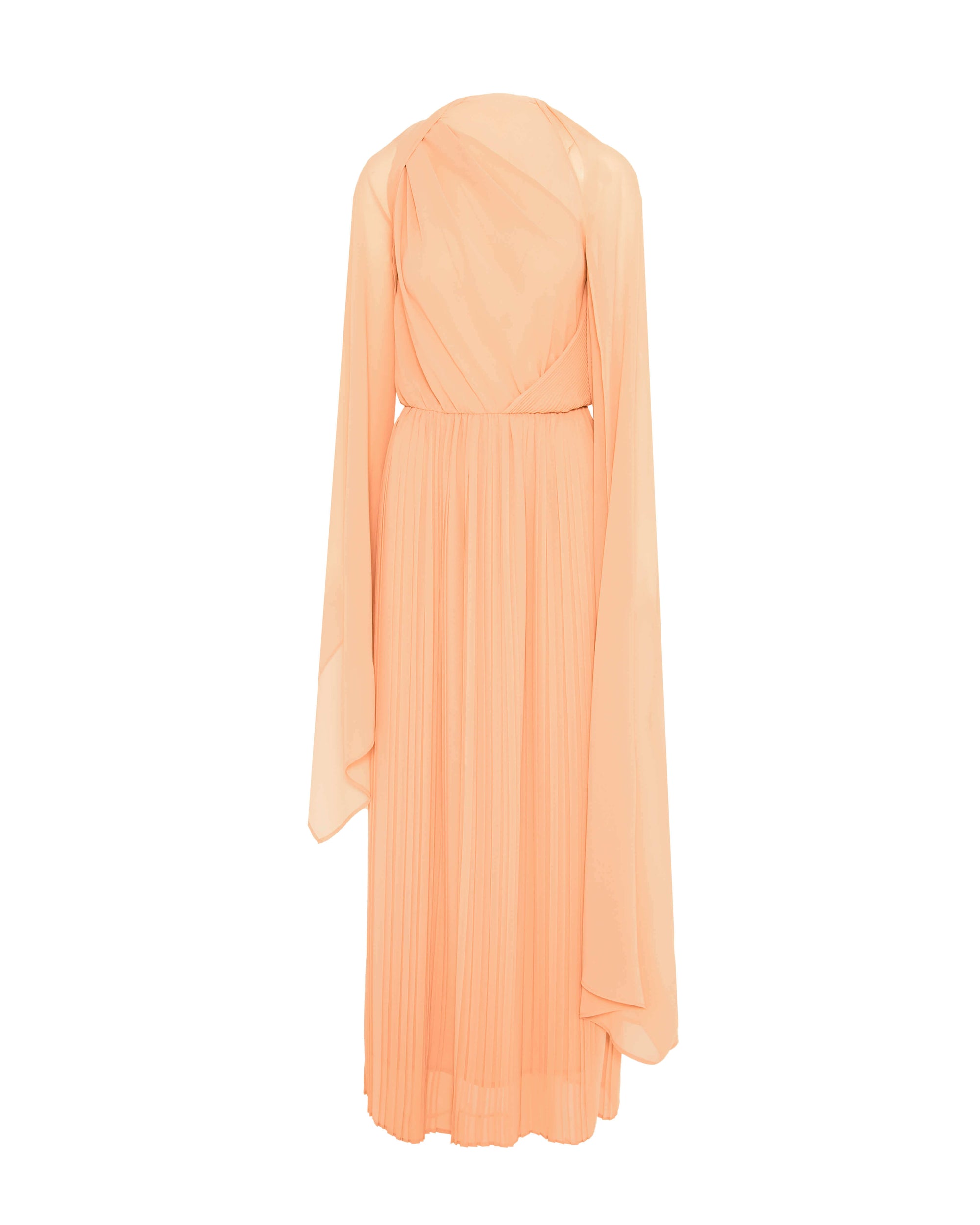 sachin and babi light blue dress MIDI CHIFFON DRESS WITH DRAPED BODICE AND FLOWING SLEEVES