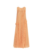 LONG DRESS WITH APPLIED RUFFLES