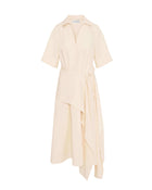 MIDI DRESS WITH ASYMMETRICAL DRAPING