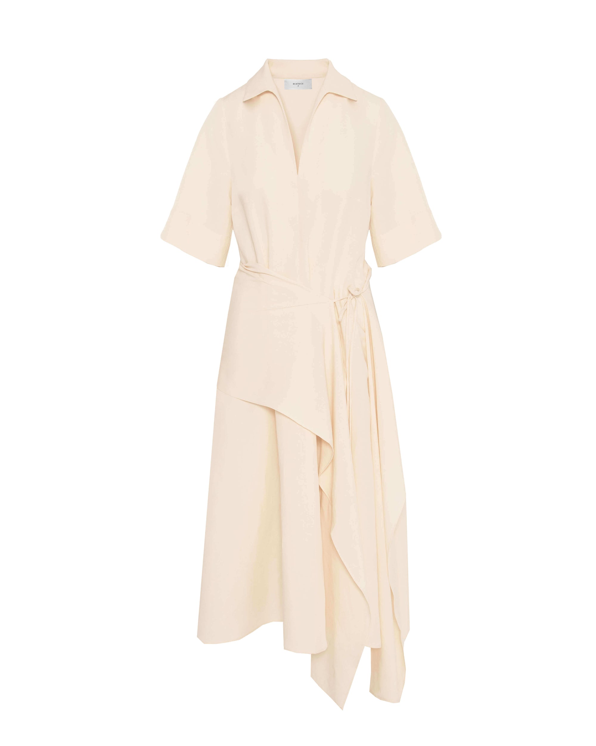 MIDI DRESS WITH ASYMMETRICAL DRAPING