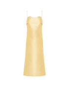 MIDI DUCHESSE DRESS WITH THIN STRAPS