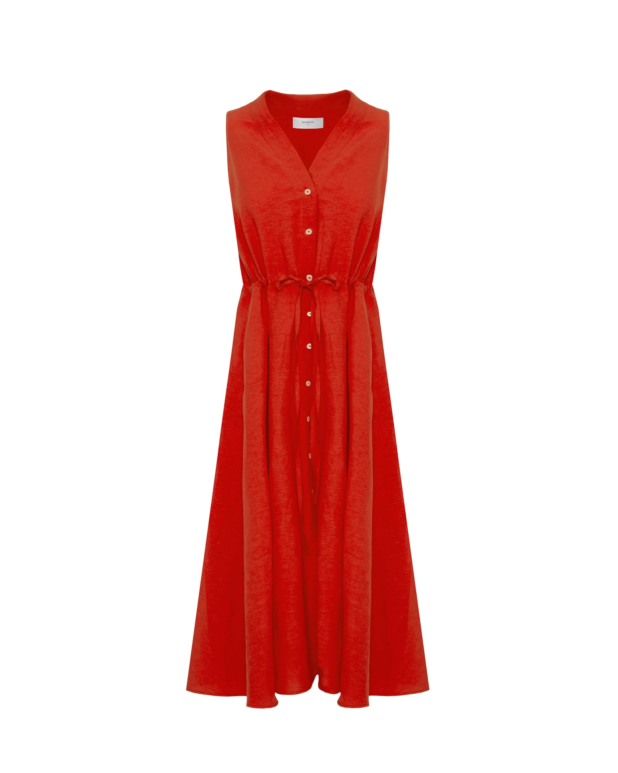 SLEEVELESS LONG DRESS WITH BUTTONS