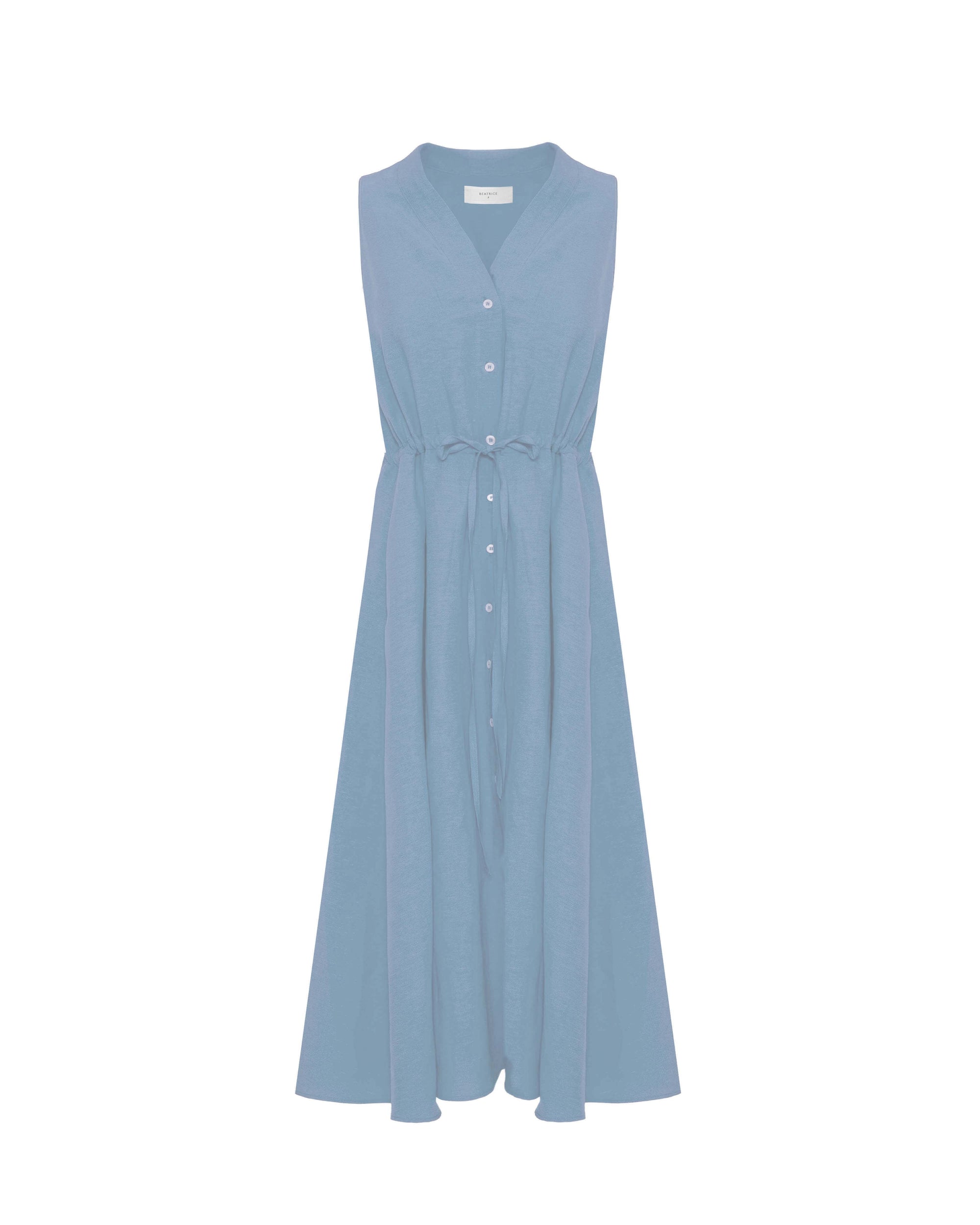 SLEEVELESS LONG DRESS WITH BUTTONS