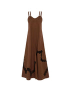 ABITO LUNGO CON PIZZO A CONTRASTO