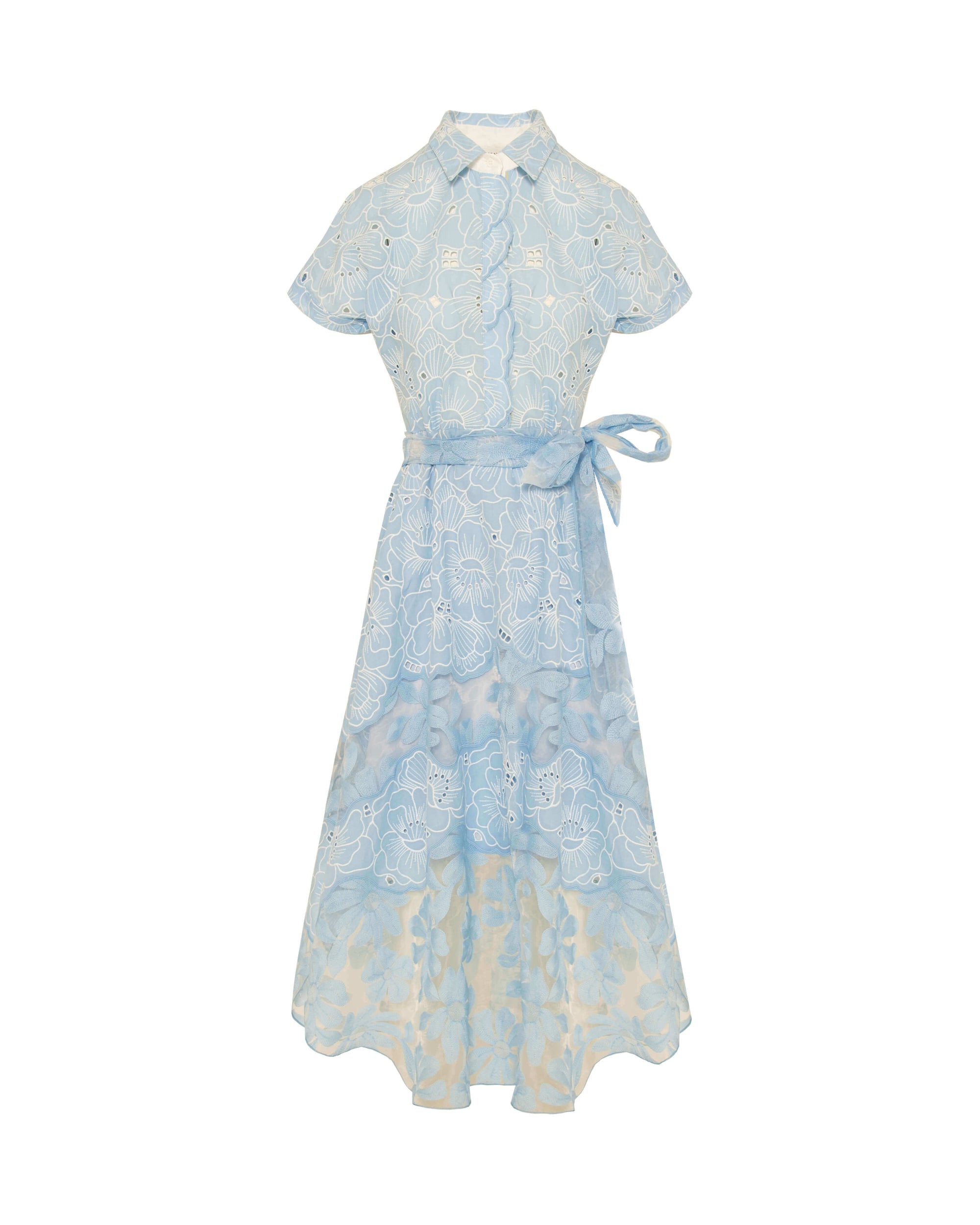 BRODERIE ANGLAISE SHIRT DRESS WITH BELT