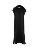 HOODED DRESS WITH V-NECKLINE