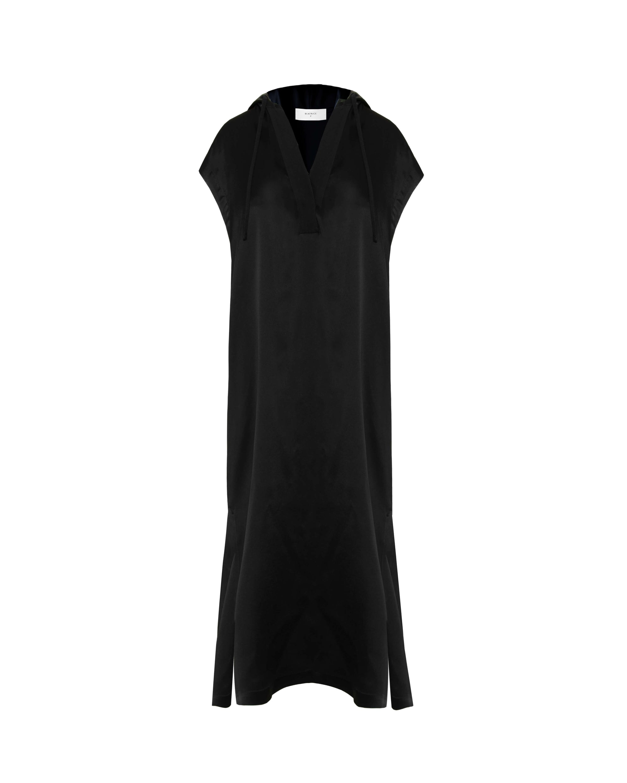 HOODED DRESS WITH V-NECKLINE