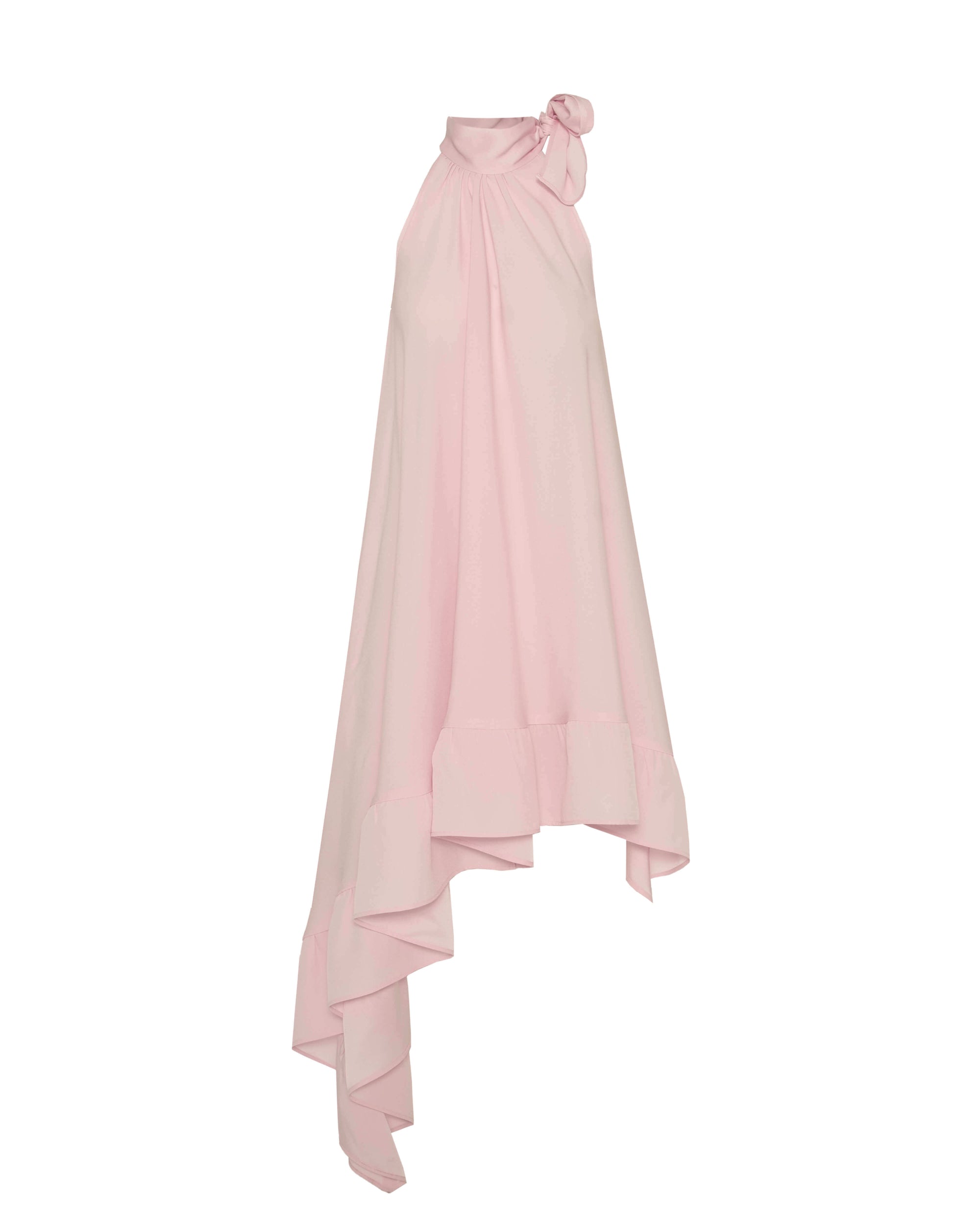 ABITO ASIMMETRICO IN SETA CON CRAVATTA