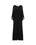 ABITO LUNGO IN CREPE CON MANICHE RICAMATE