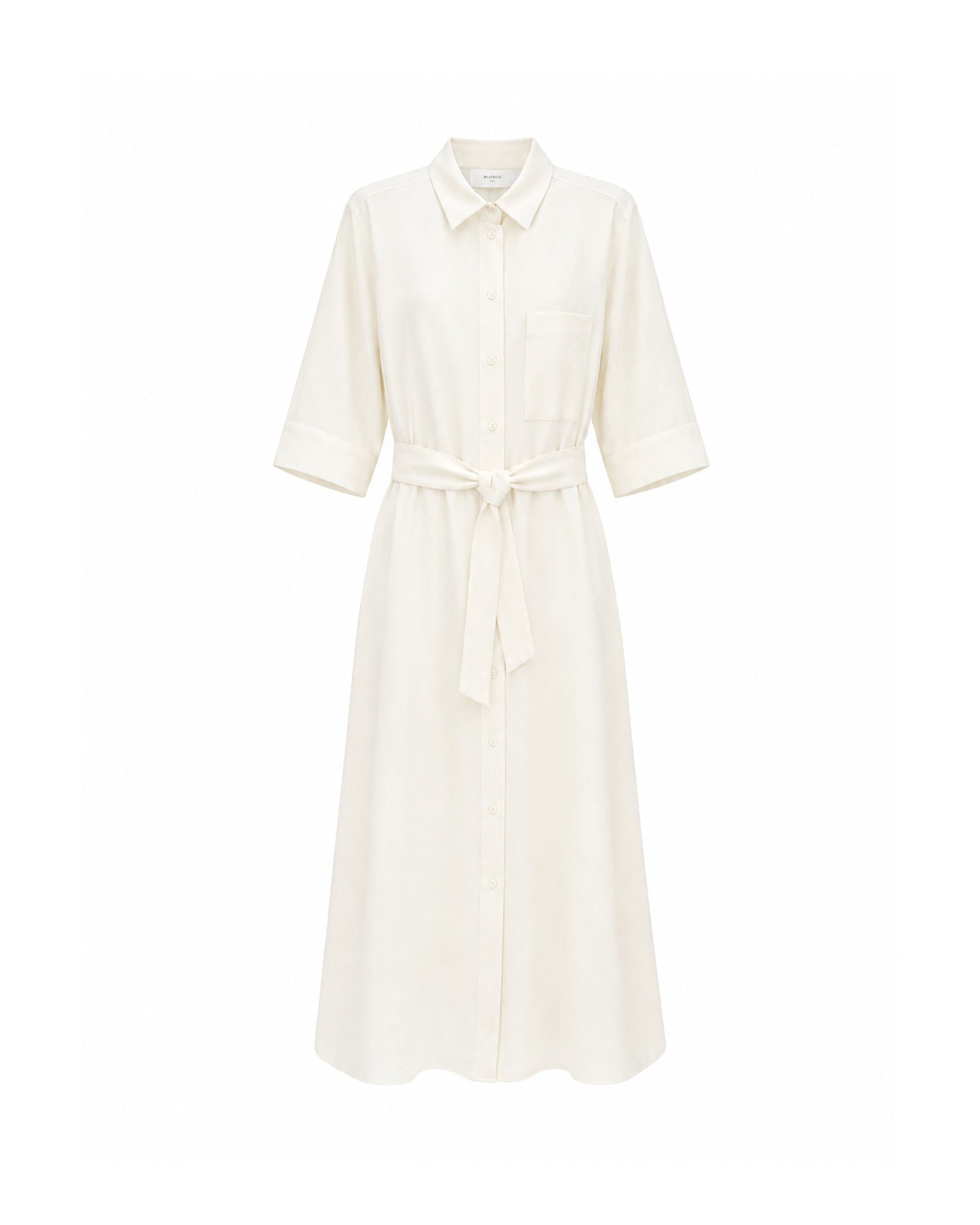 Fluid Shirt Dress with Belt