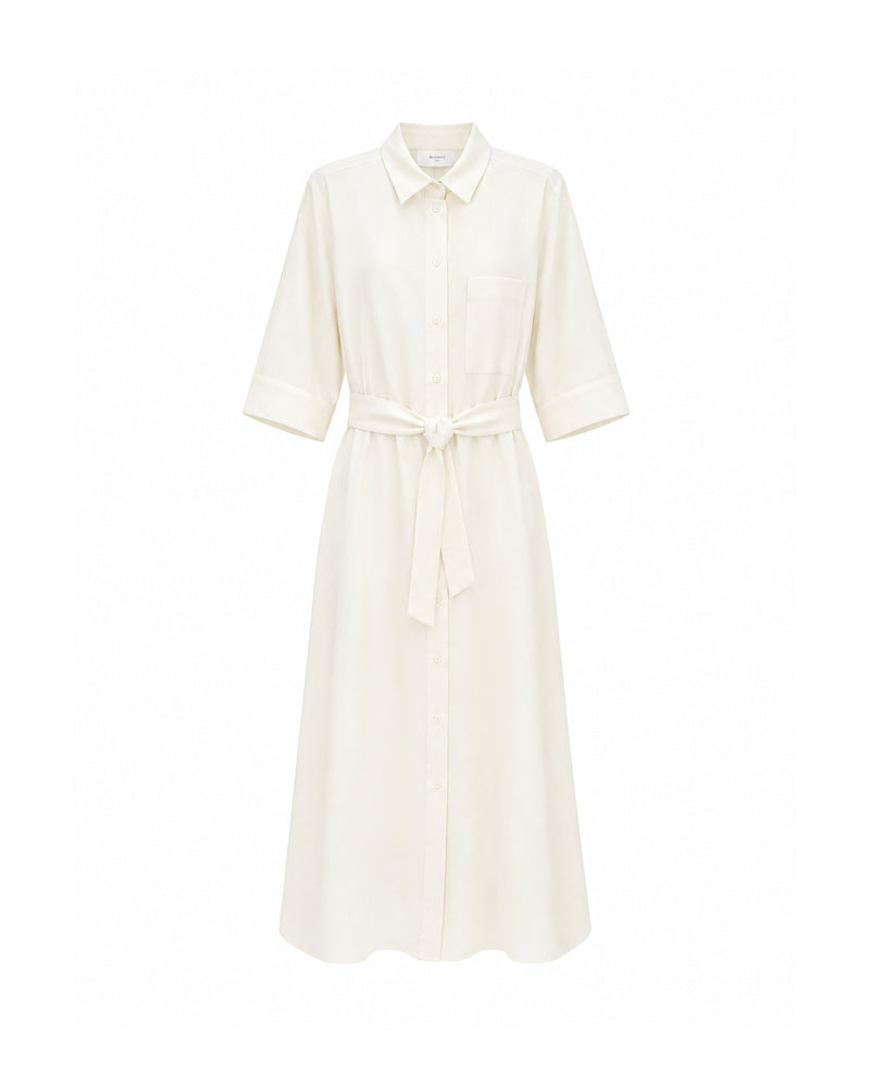 Fluid Shirt Dress with Belt