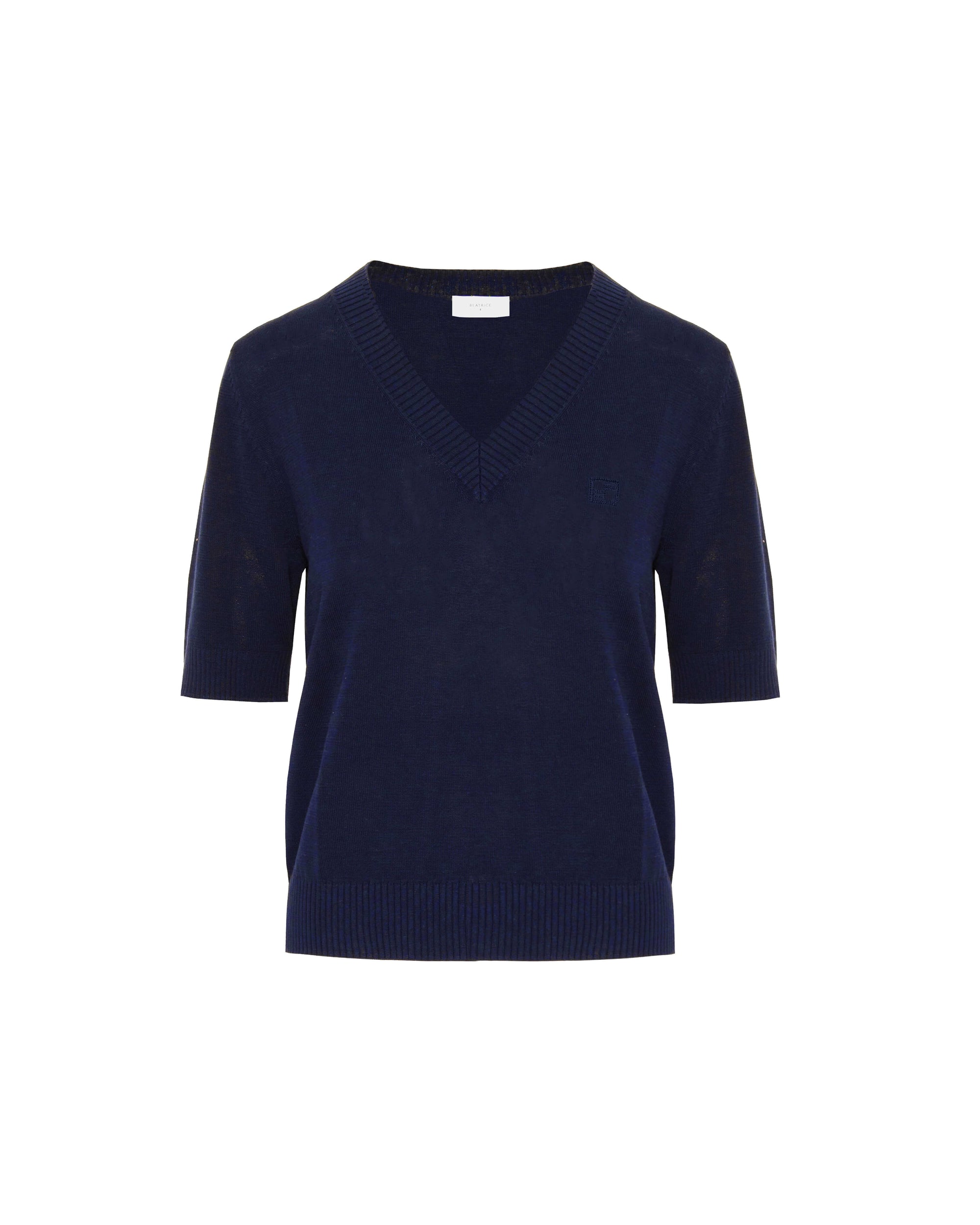 SHORT-SLEEVED V-NECK KNIT