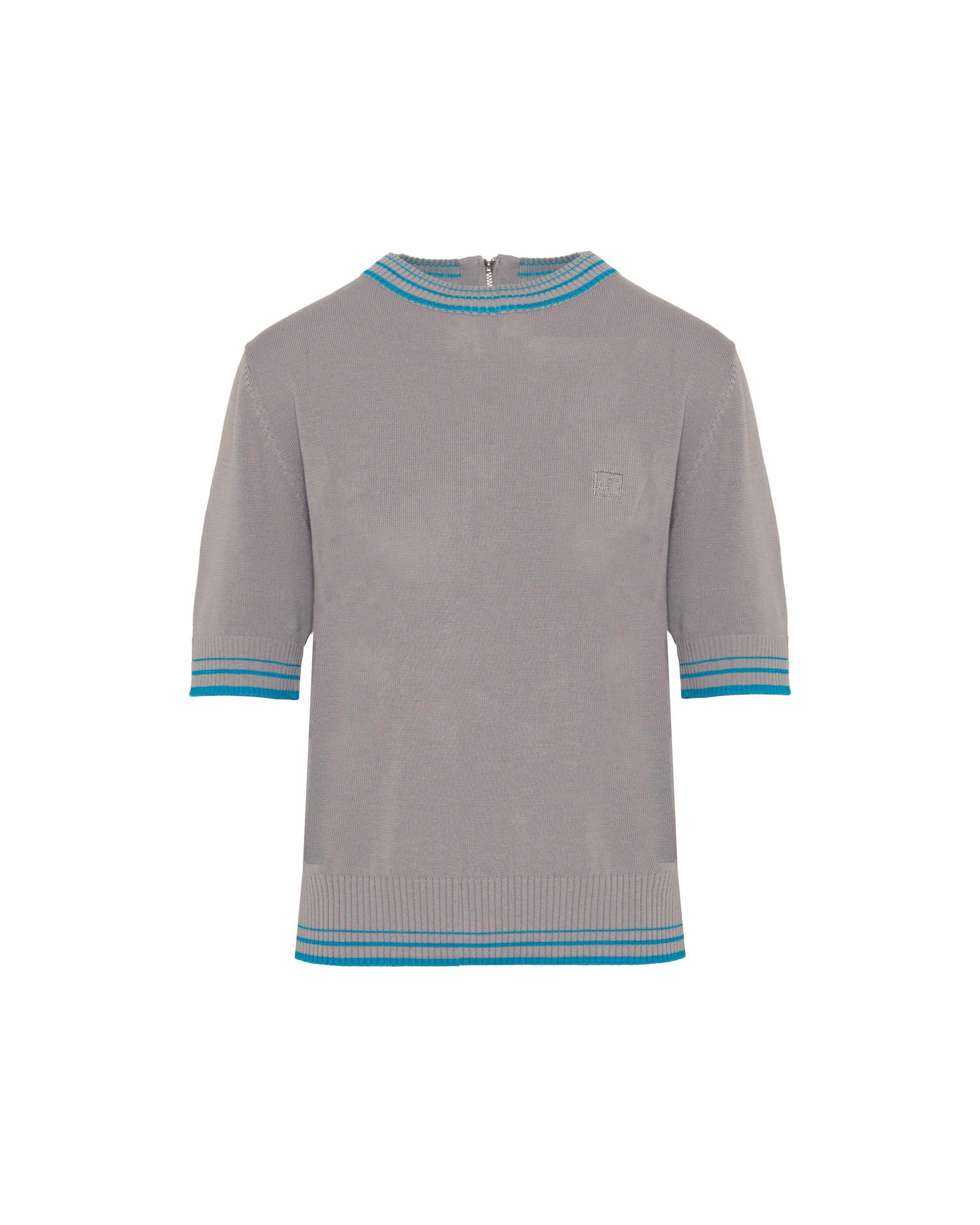 SHORT-SLEEVED KNIT WITH CONTRASTING STRIPES