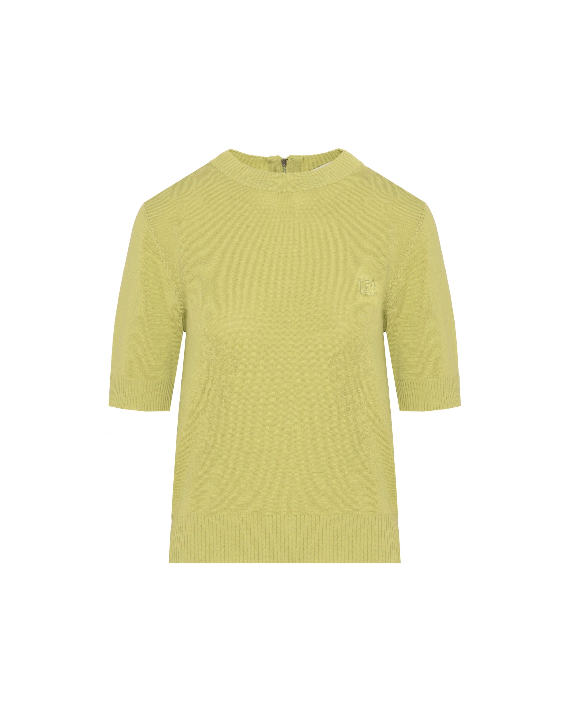 SHORT-SLEEVED KNIT WITH BACK ZIP