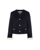 SHORT JACKET WITH CONTRAST CUFF