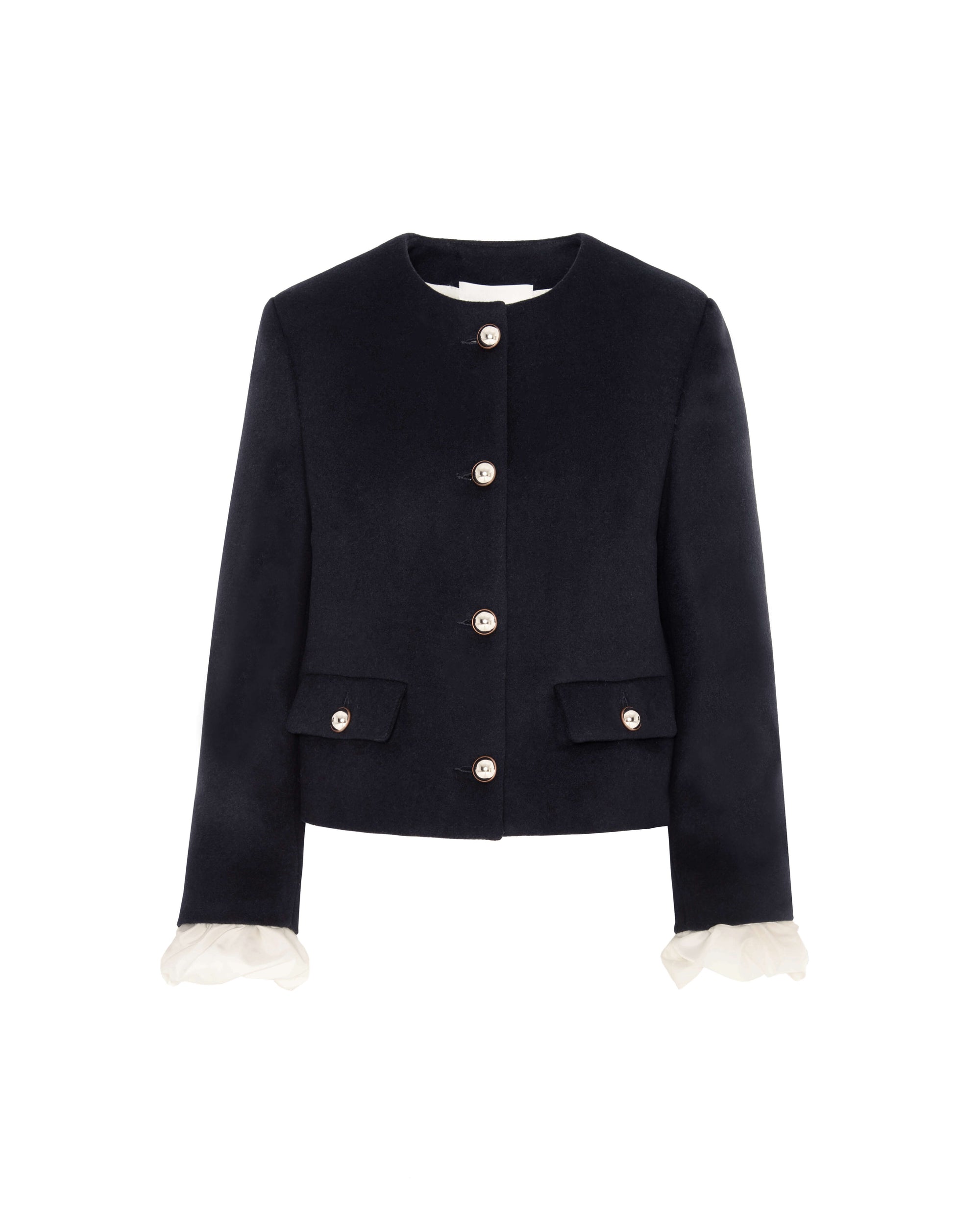 SHORT JACKET WITH CONTRAST CUFF