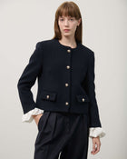 SHORT JACKET WITH CONTRAST CUFF