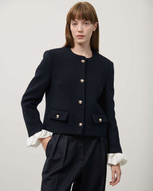 SHORT JACKET WITH CONTRAST CUFF