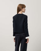 SHORT JACKET WITH CONTRAST CUFF
