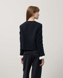 SHORT JACKET WITH CONTRAST CUFF
