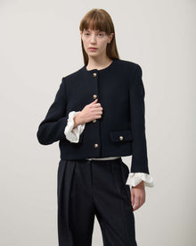 SHORT JACKET WITH CONTRAST CUFF