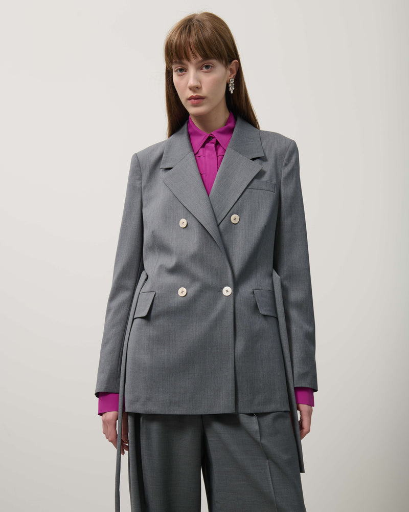 DOUBLE-BREASTED JACKET WITH BELT