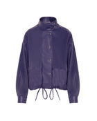 PLEATED ECO-LEATHER BOMBER JACKET