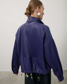 PLEATED ECO-LEATHER BOMBER JACKET