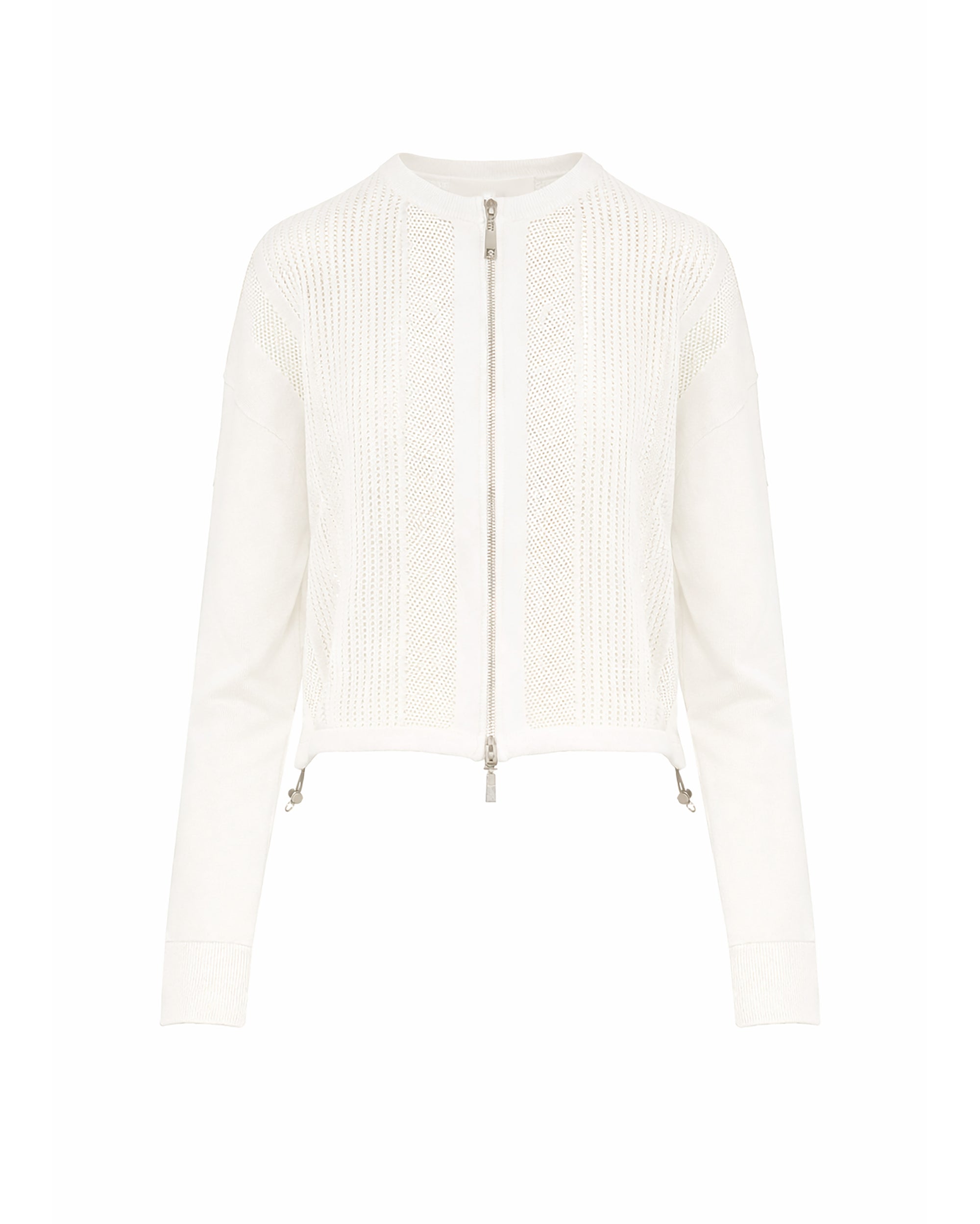 PERFORATED KNIT ZIP-UP JACKET