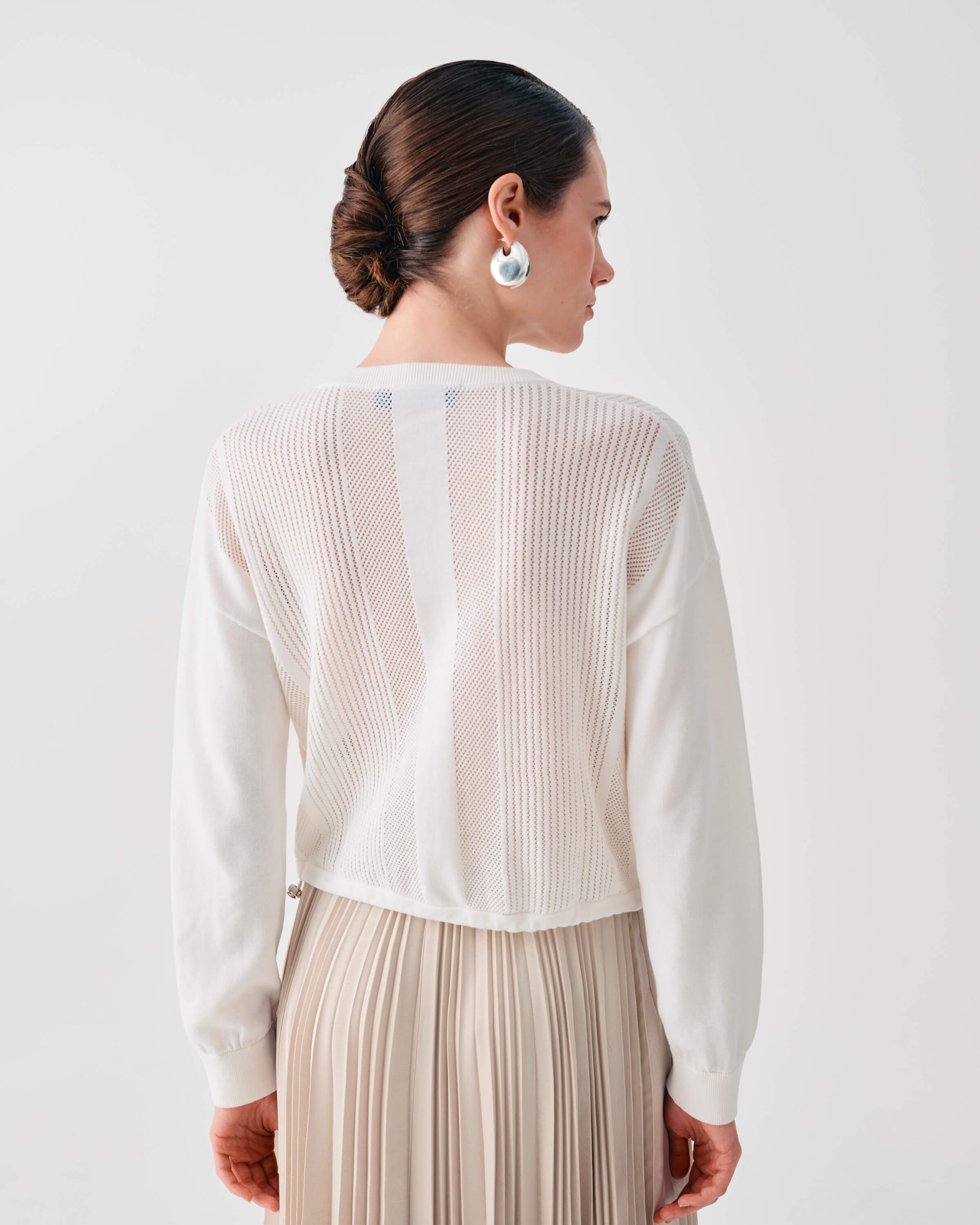 PERFORATED KNIT ZIP-UP JACKET