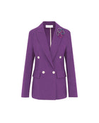 DOUBLE-BREASTED BLAZER WITH FLORAL DETAIL