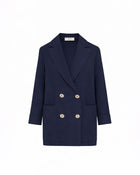 DOUBLE-BREASTED LINEN BLEND BLAZER