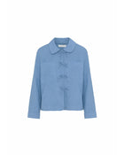 SHORT LINEN BLEND JACKET WITH BOWS