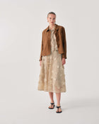 SHORT LINEN BLEND JACKET WITH BOWS