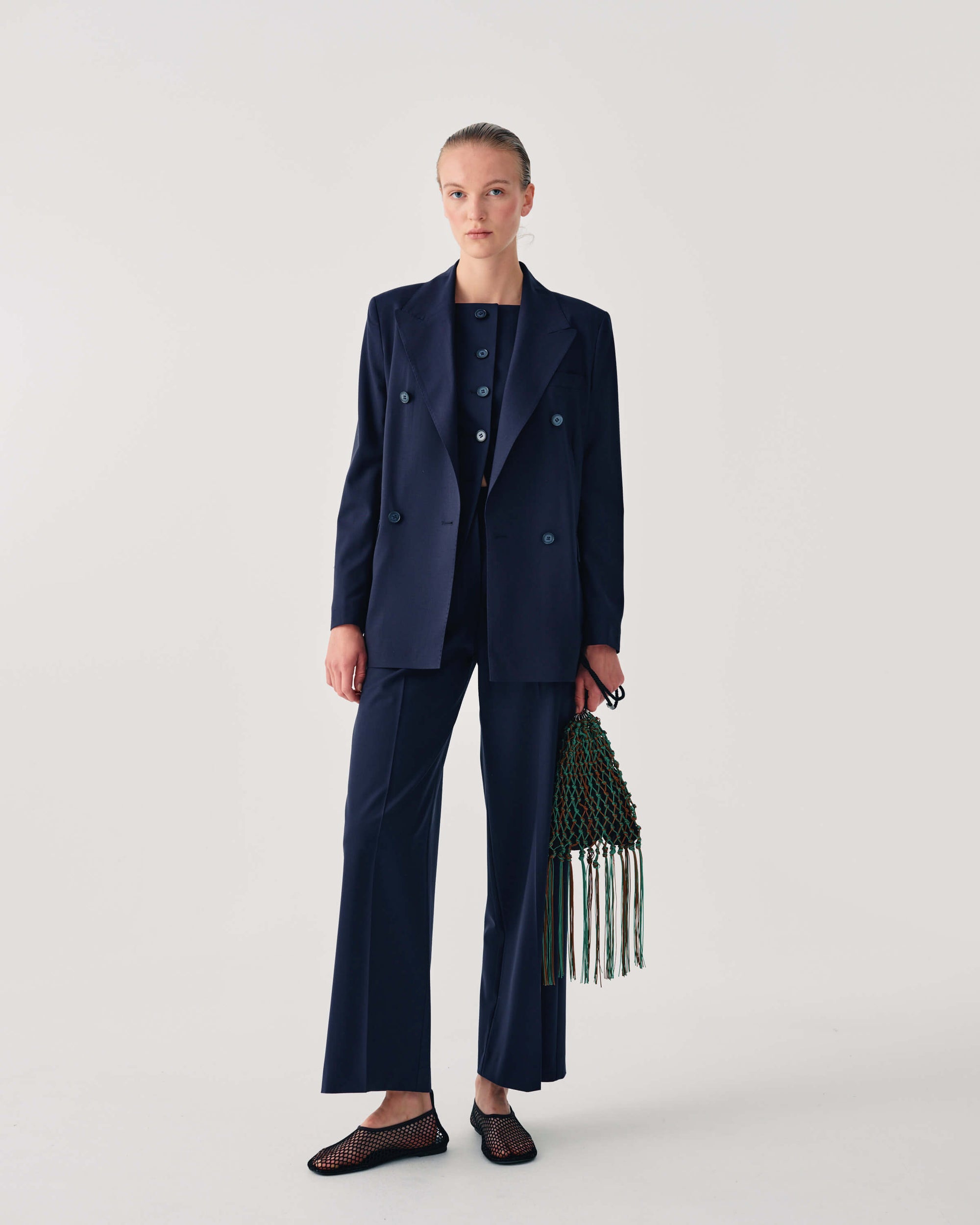 BLAZER DOPPIO PETTO IN LANA LEGGERA