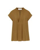 SLEEVELESS SHIRT WITH DRAPED DETAIL