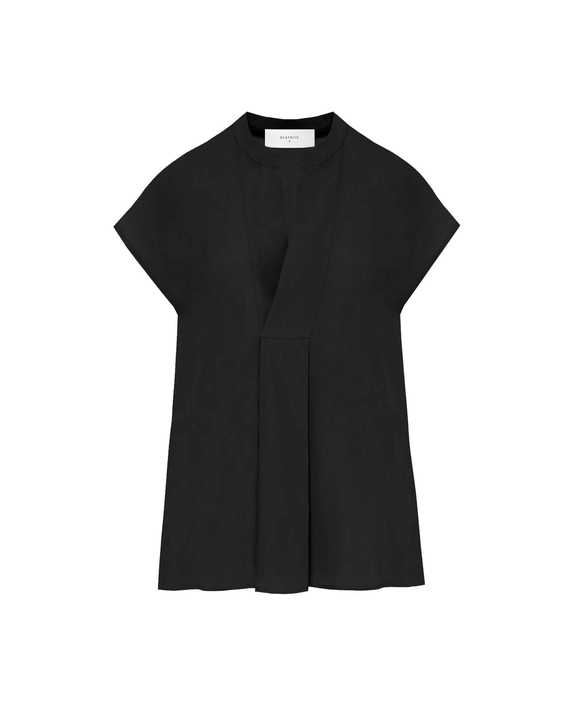 SLEEVELESS SHIRT WITH DRAPED DETAIL