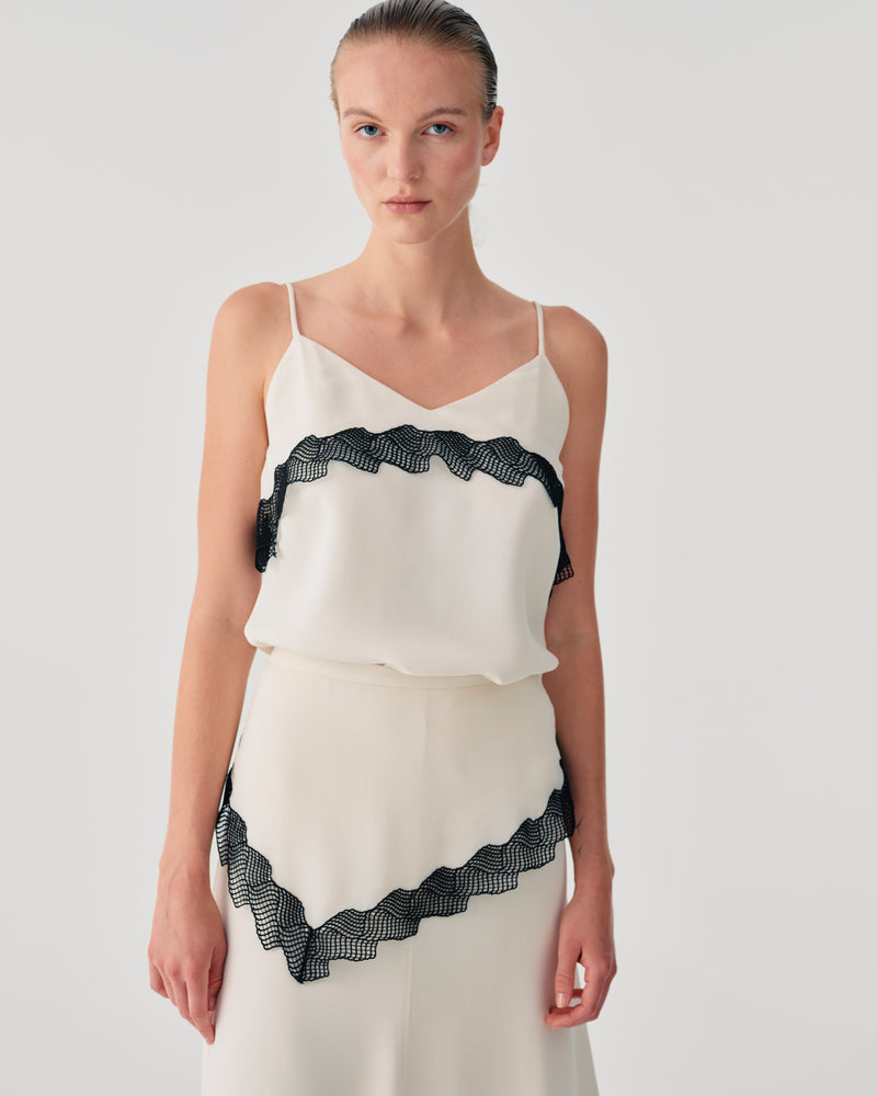 TOP WITH THIN STRAPS AND LACE INSERT