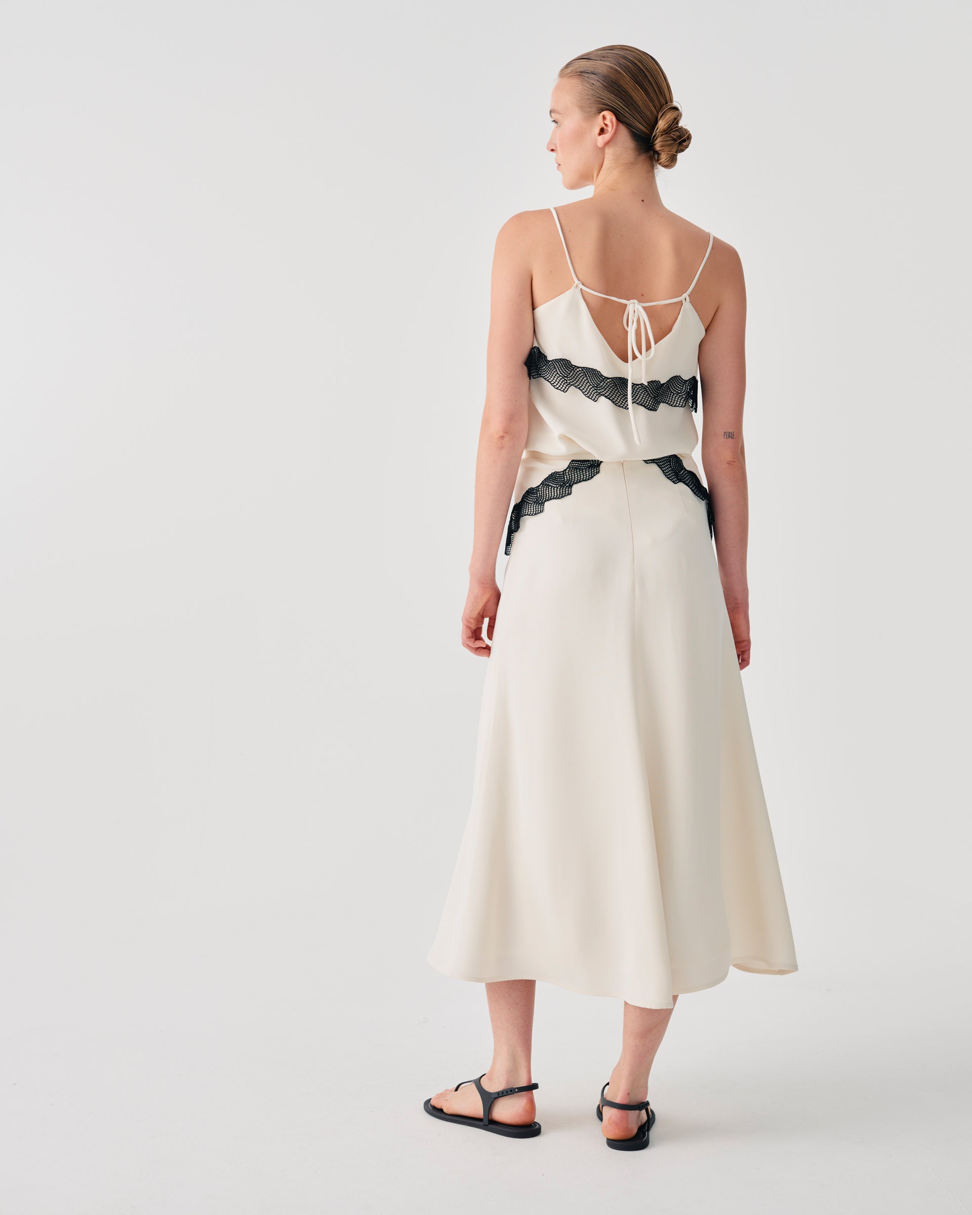 TOP WITH THIN STRAPS AND LACE INSERT