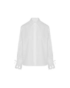 COTTON POPLIN SHIRT WITH EMBROIDERED CUFFS