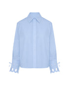 COTTON POPLIN SHIRT WITH EMBROIDERED CUFFS