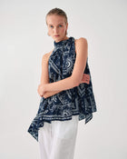 ASYMMETRICAL PRINTED SKIRT WITH BOW