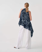 ASYMMETRICAL PRINTED SKIRT WITH BOW