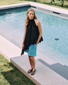 ASYMMETRICAL SHIRT WITH BOW