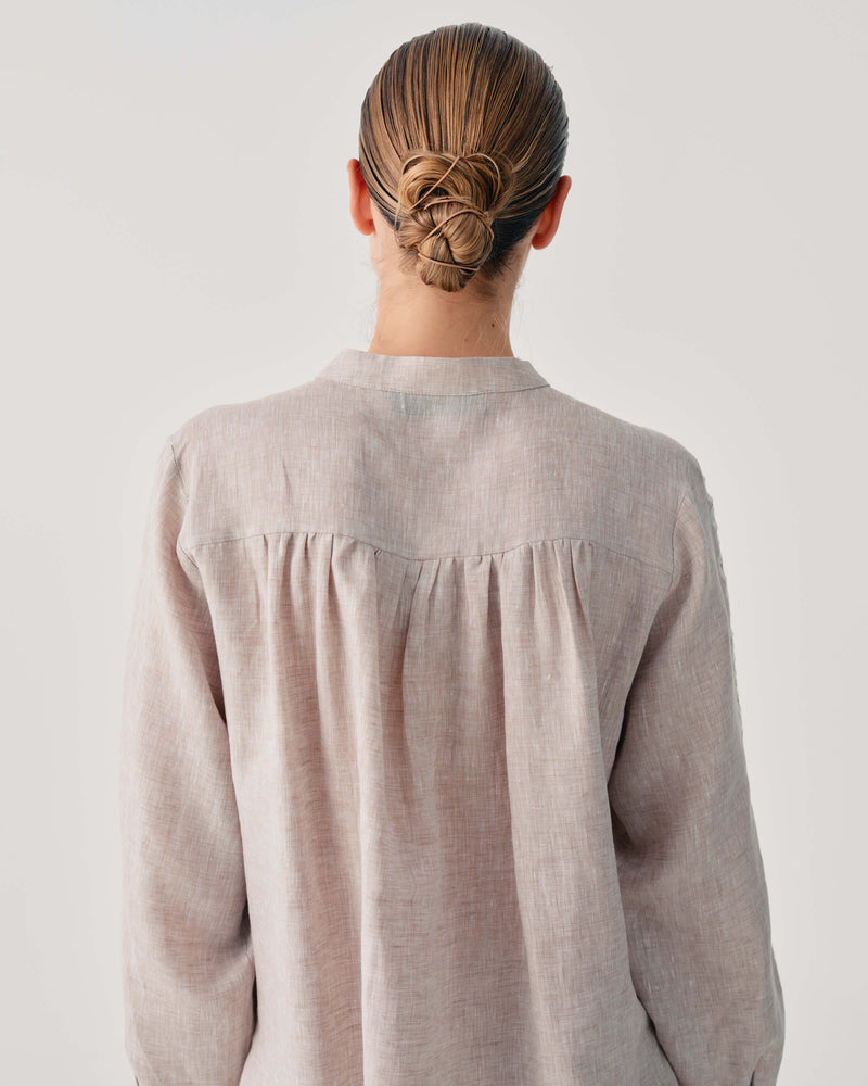 LINEN SHIRT WITH EMBROIDERY