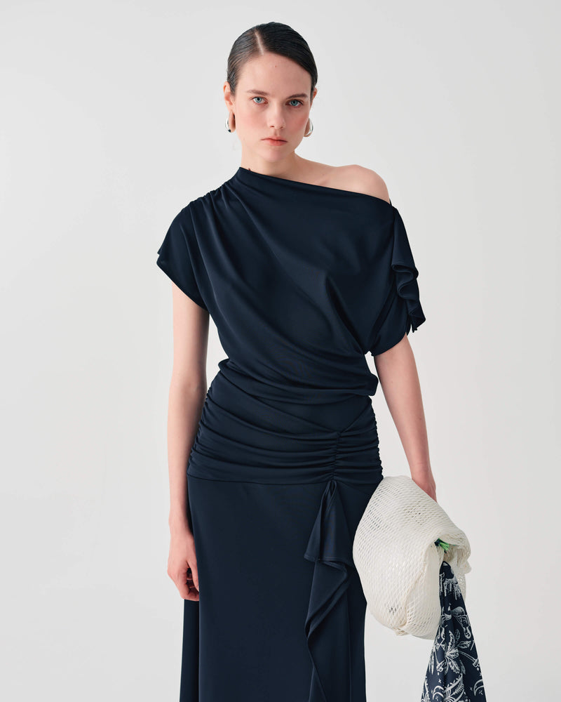 JERSEY TOP WITH GATHERED DETAILS